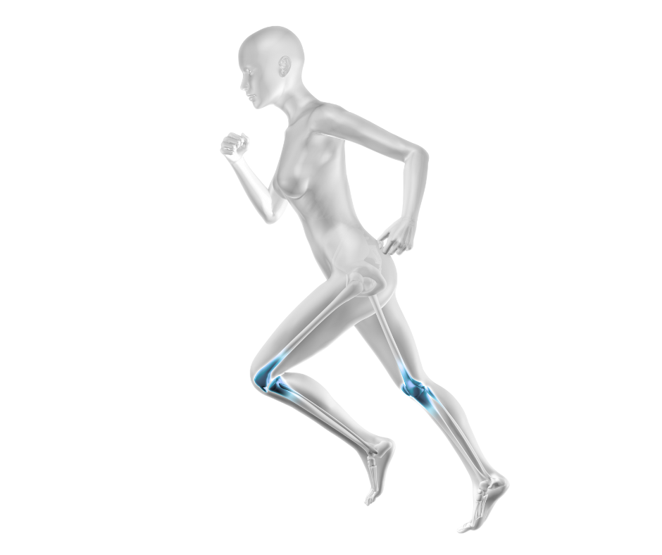 Cropped picture body running with pain showing in knees